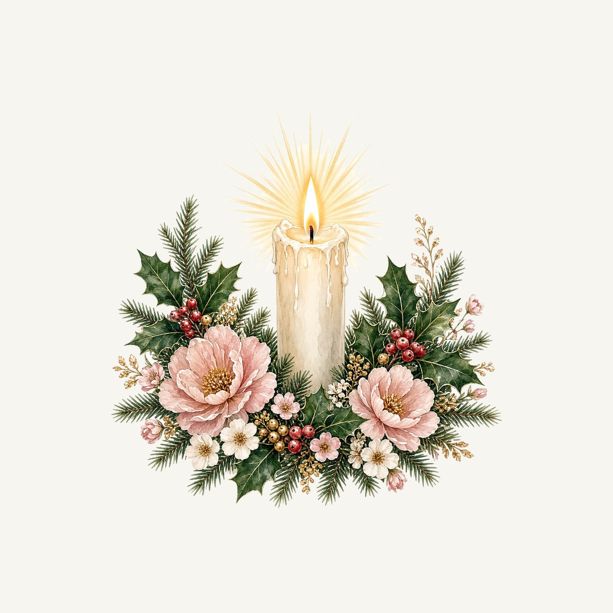 Memorial Candle and Blooms Personalised Santa Sack