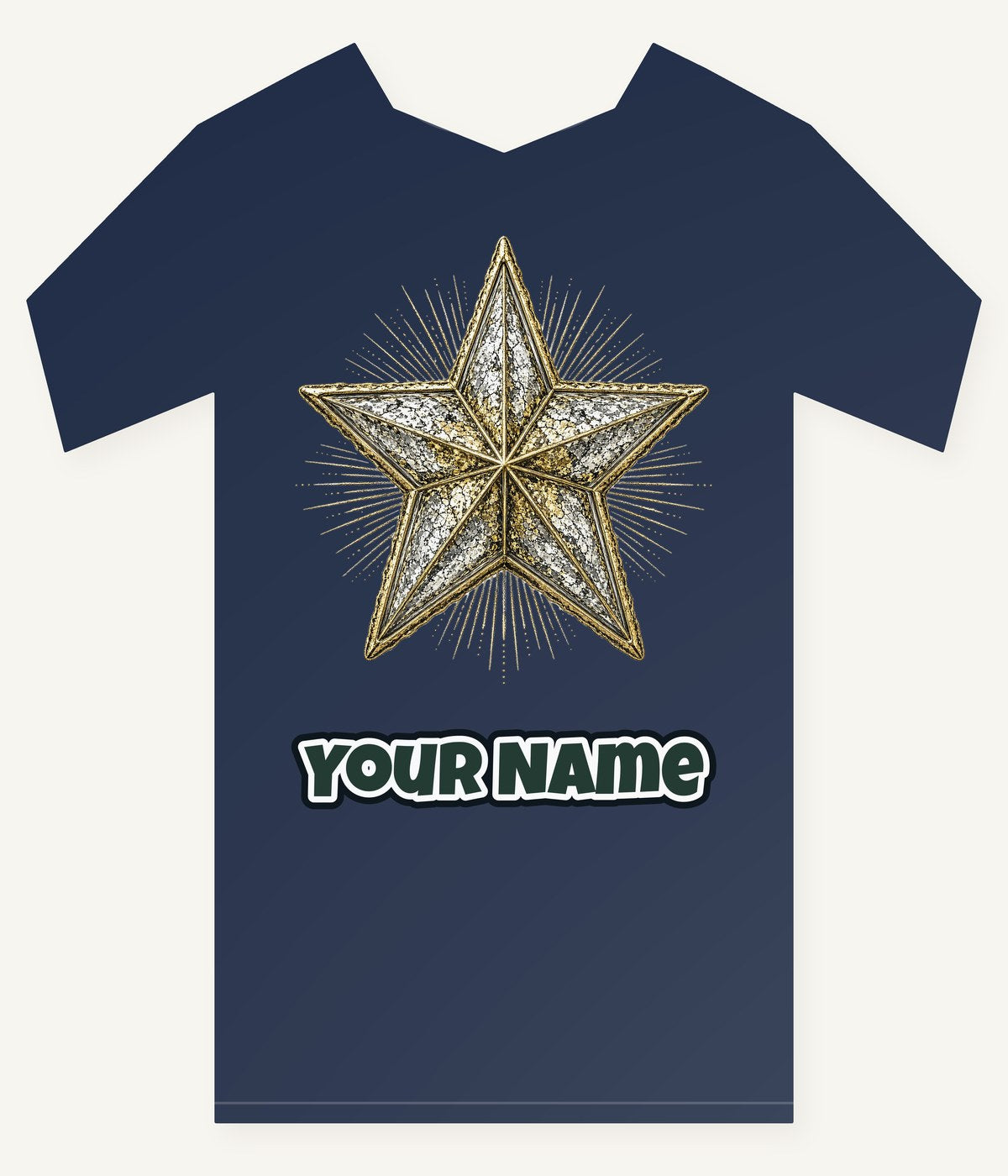 Mercury Glass Star Personalised Kids Tee and Baby Bodysuit