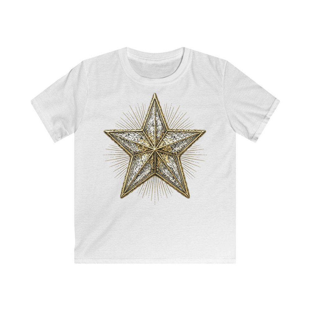 Mercury Glass Star personalised kids Christmas tee in white
