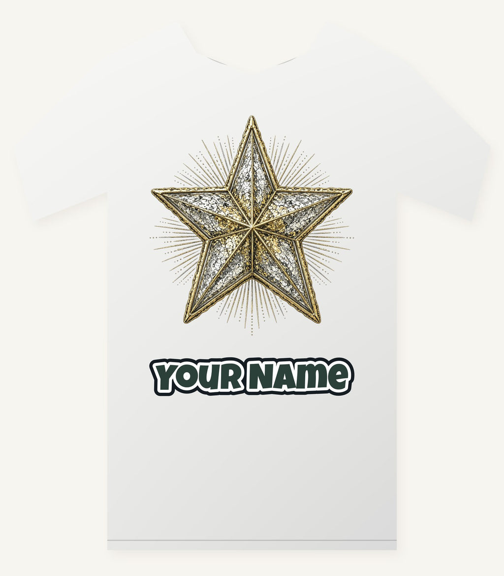 Mercury Glass Star Personalised Christmas T-Shirt and Hoodie