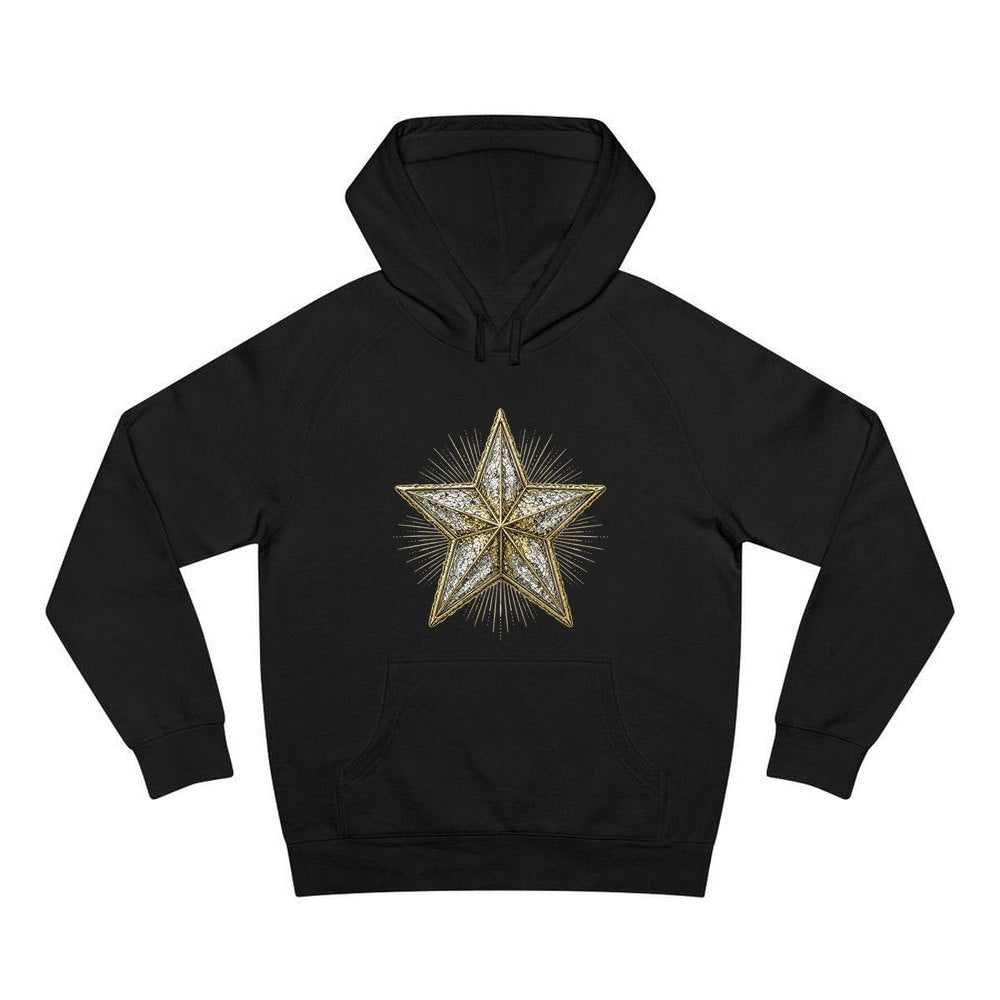 Mercury Glass Star personalised Christmas hoodie in black