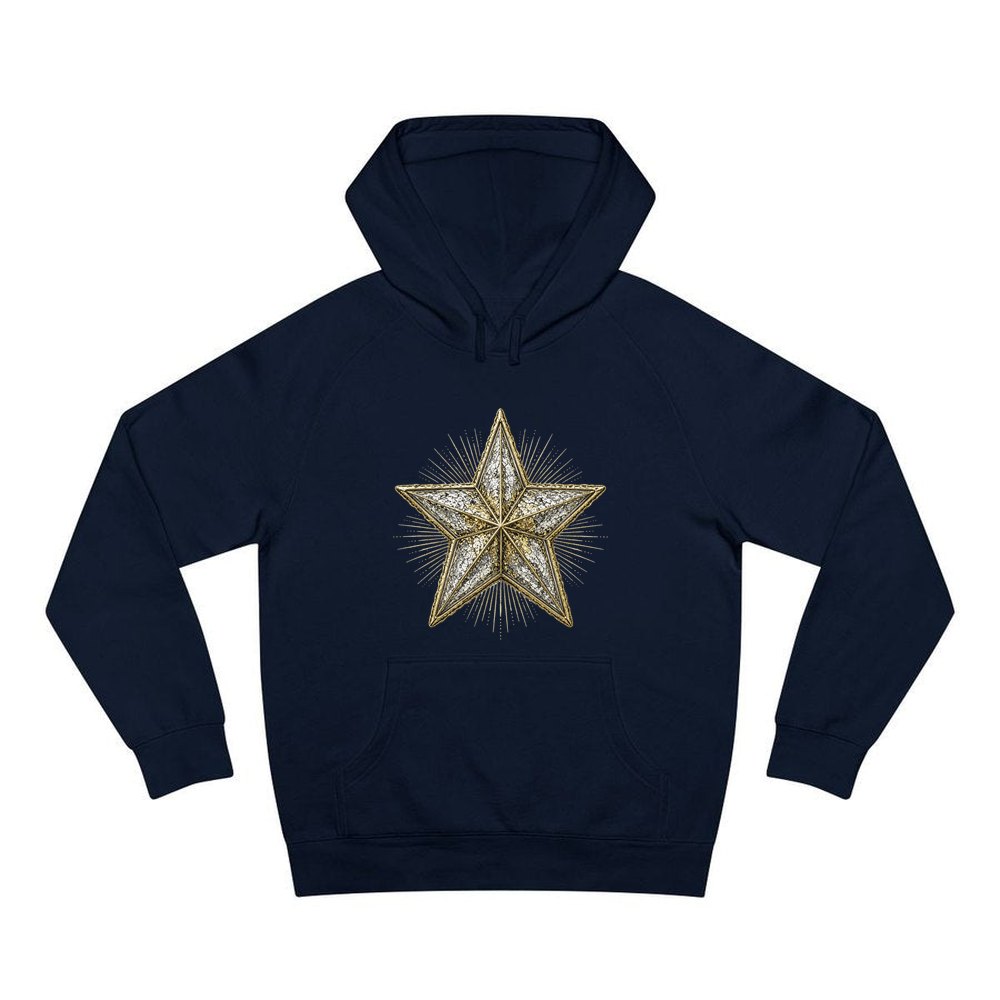 Mercury Glass Star personalised Christmas hoodie in navy