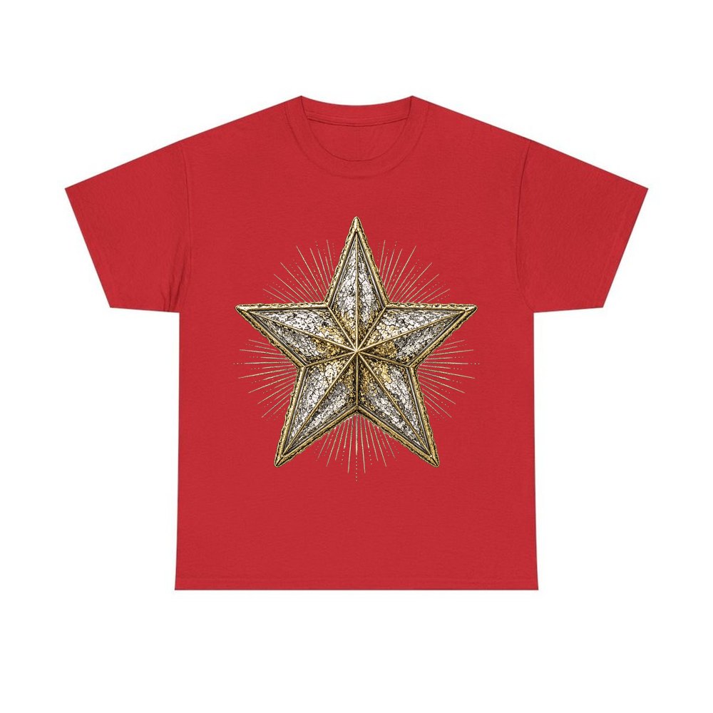 Mercury Glass Star personalised Christmas T-shirt in red
