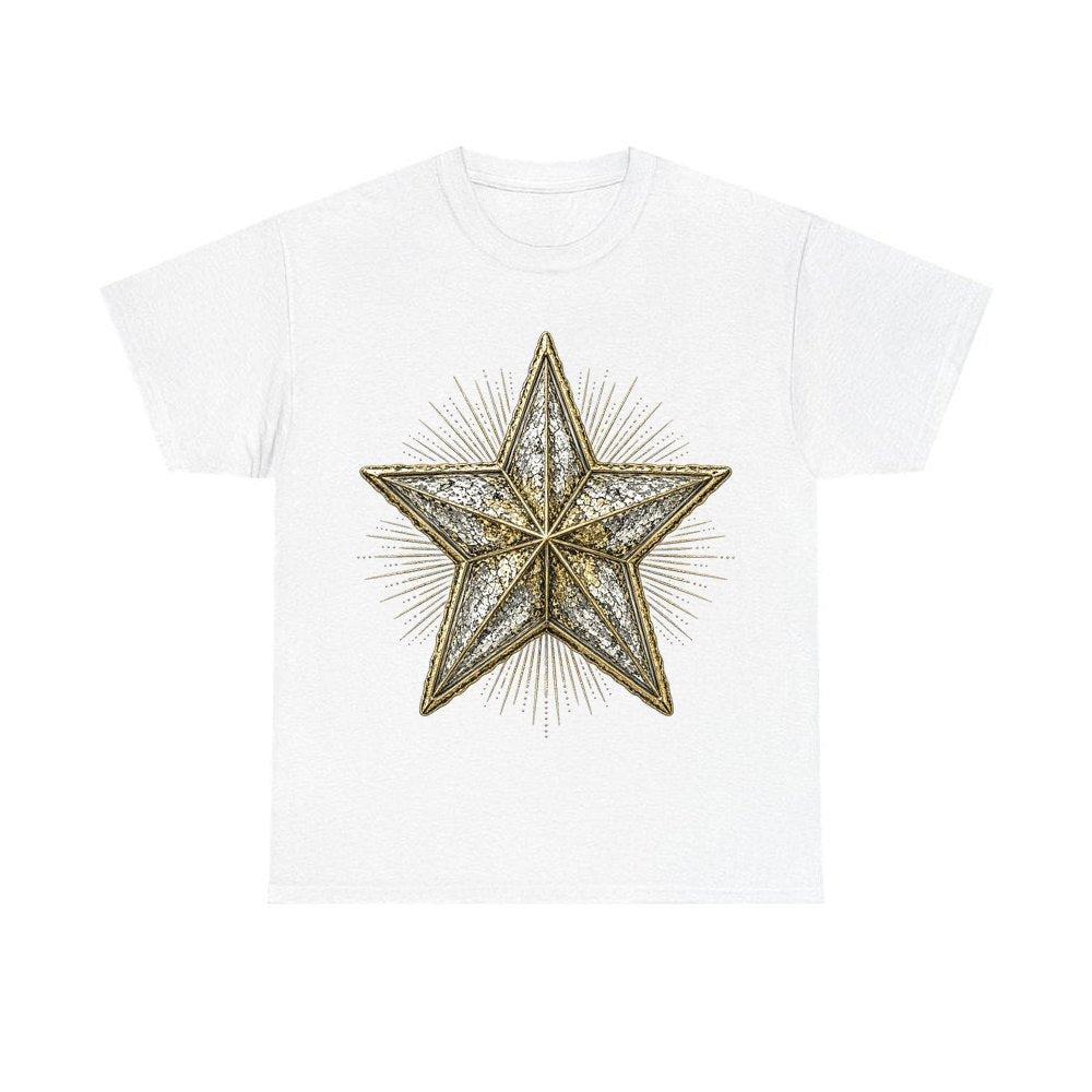 Mercury Glass Star personalised Christmas T-shirt in white
