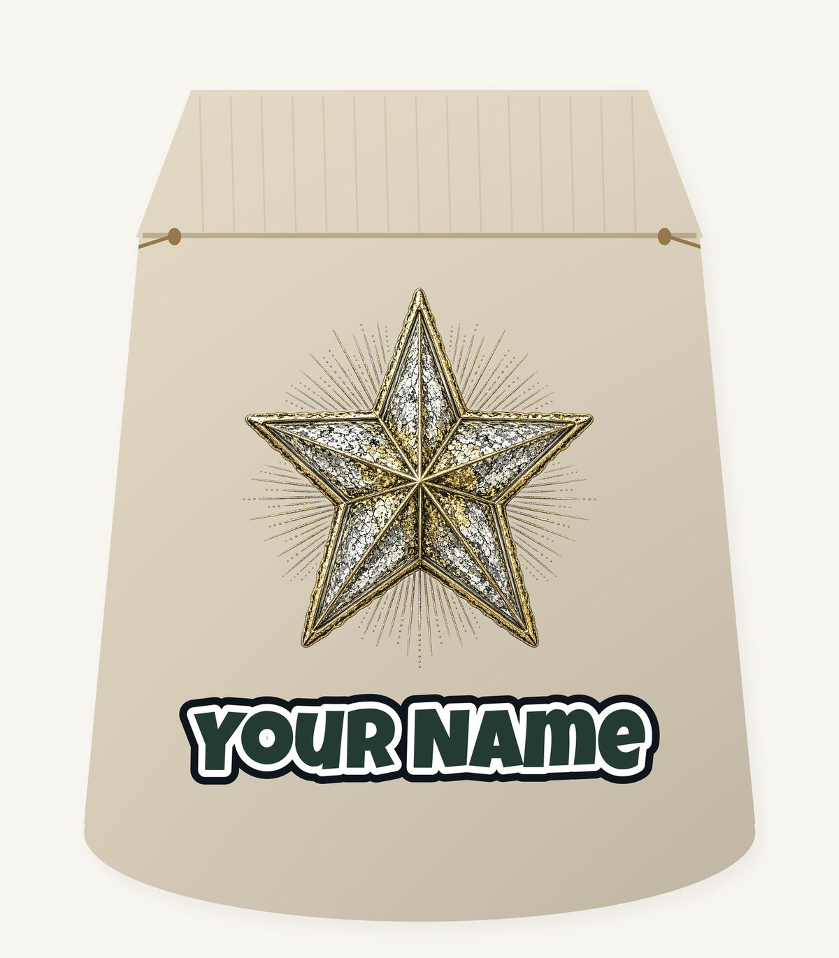 Mercury Glass Star Personalised Santa Sack