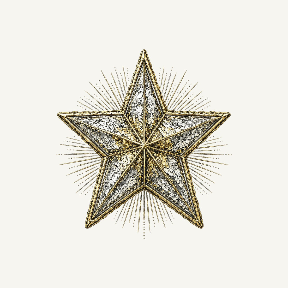Mercury Glass Star Personalised Santa Sack
