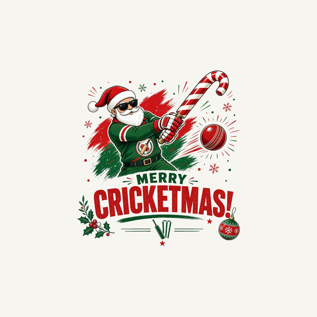 Merry Cricketmas Santa Personalised Christmas Mug