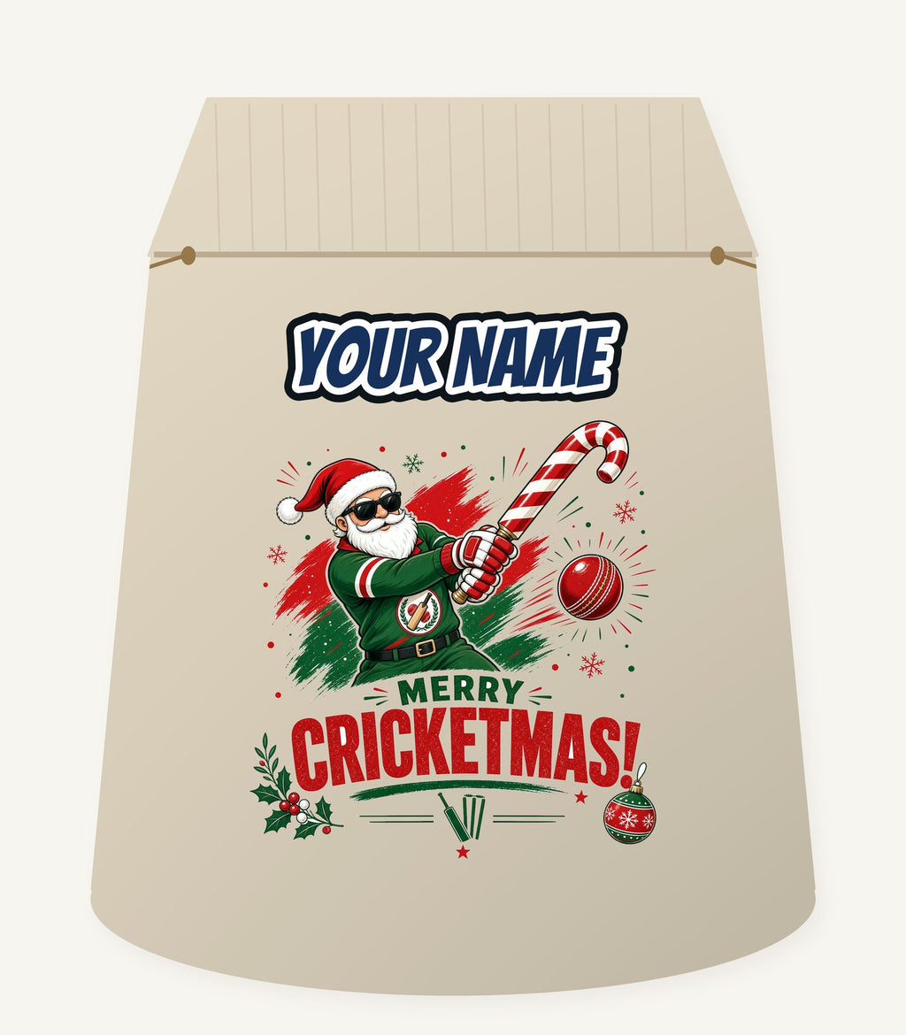 Merry Cricketmas Santa Personalised Santa Sack