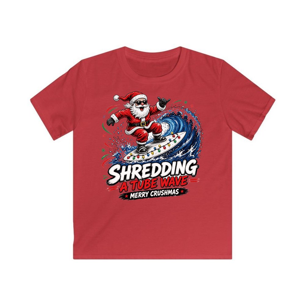 Merry Crushmas personalised kids Christmas tee in red