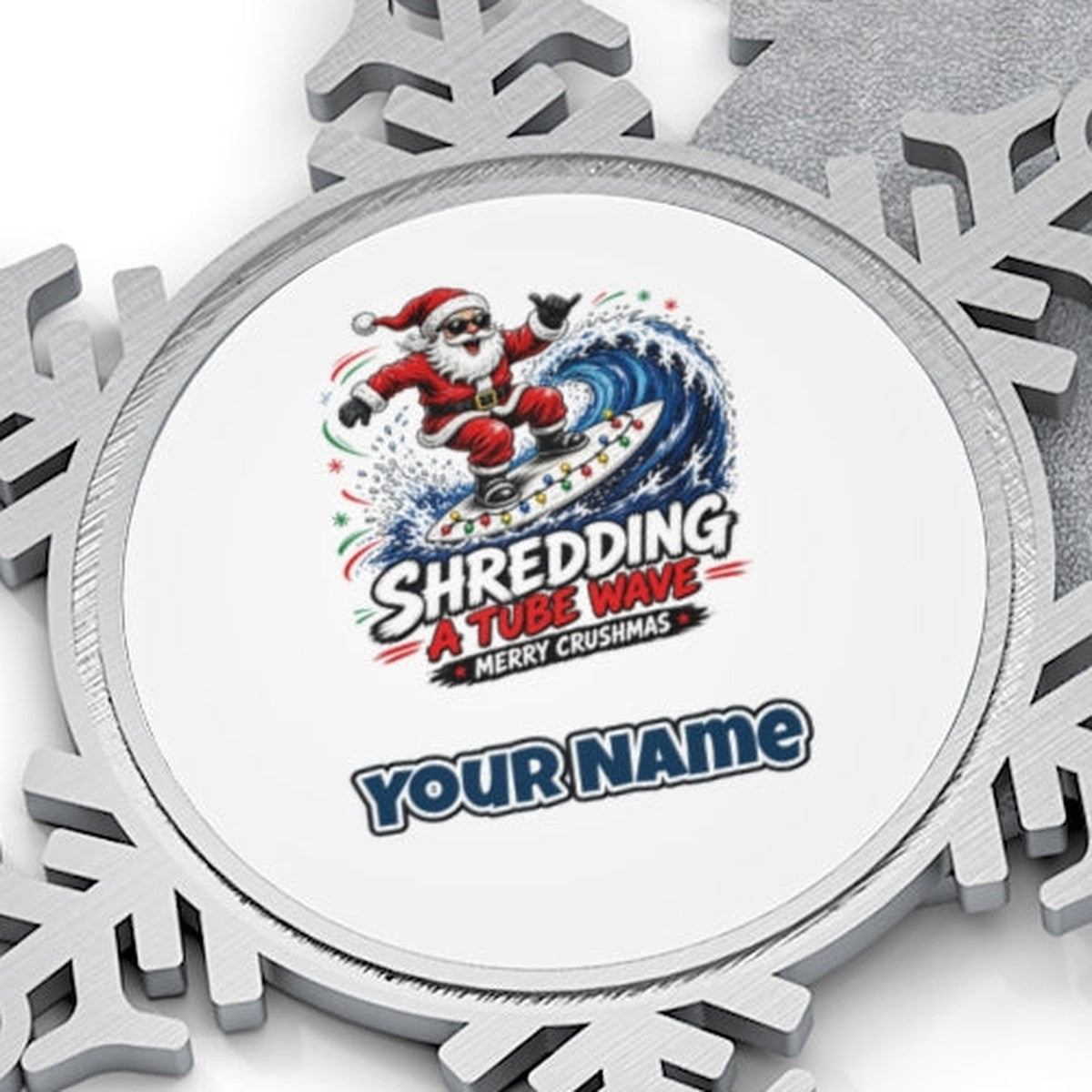 Merry Crushmas Personalised Pewter Christmas Ornament