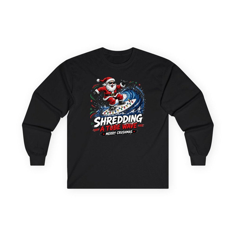 Merry Crushmas personalised long sleeve Christmas T-shirt in black