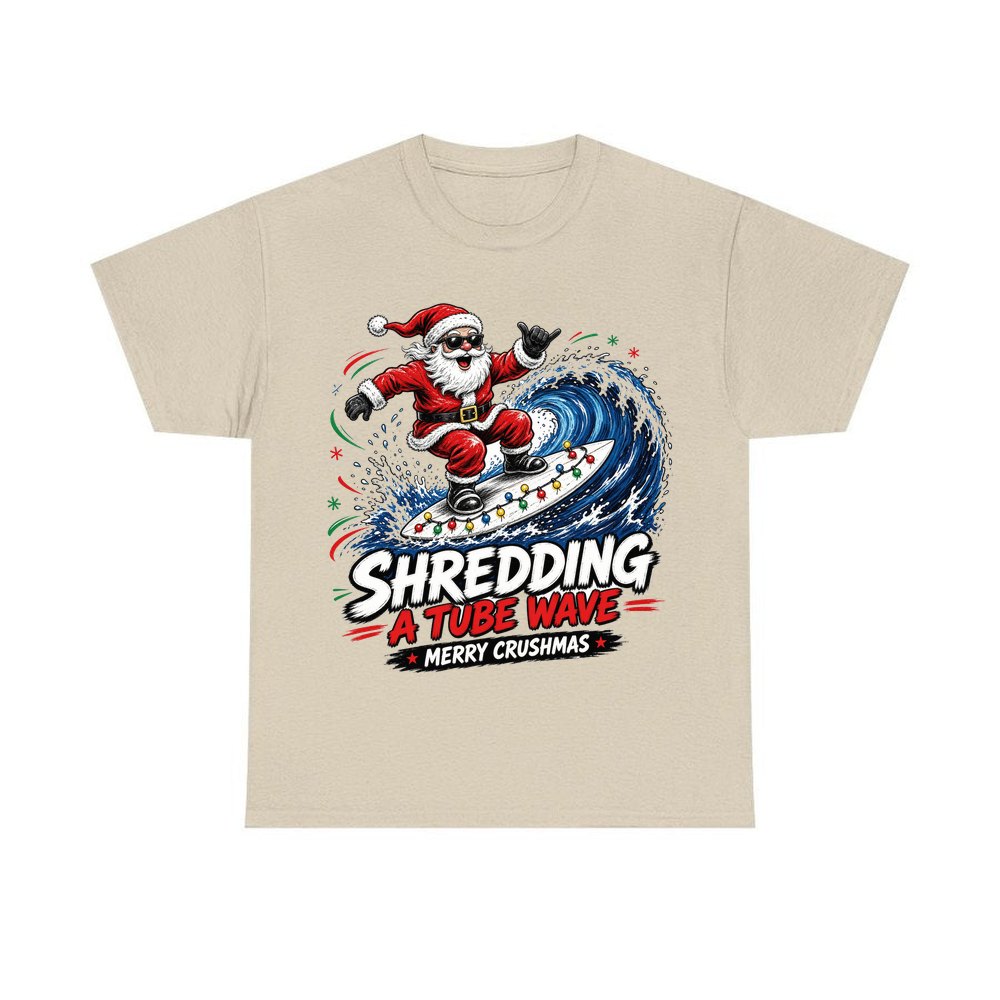 Merry Crushmas personalised Christmas T-shirt in sand