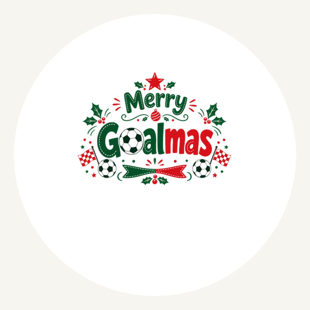 Merry Goalmas Soccer Personalised Pewter Christmas Ornament