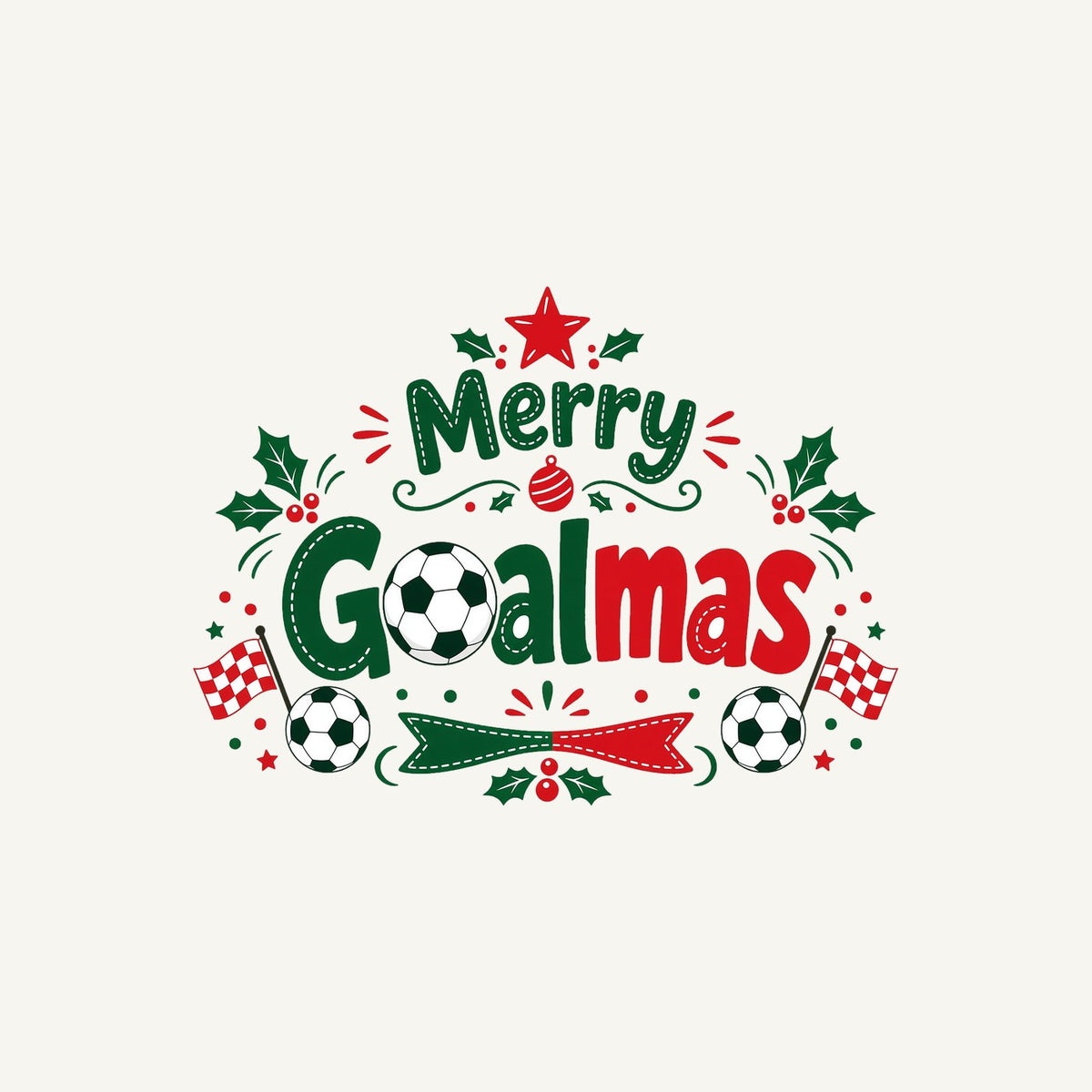 Merry Goalmas Soccer Personalised Christmas T-Shirt and Hoodie