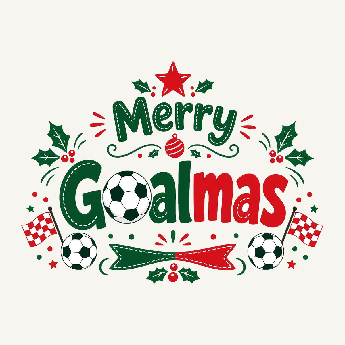 Merry Goalmas Soccer Personalised Santa Sack