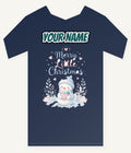 Merry Little Snowman Heart Personalised Kids and Baby Christmas Tee