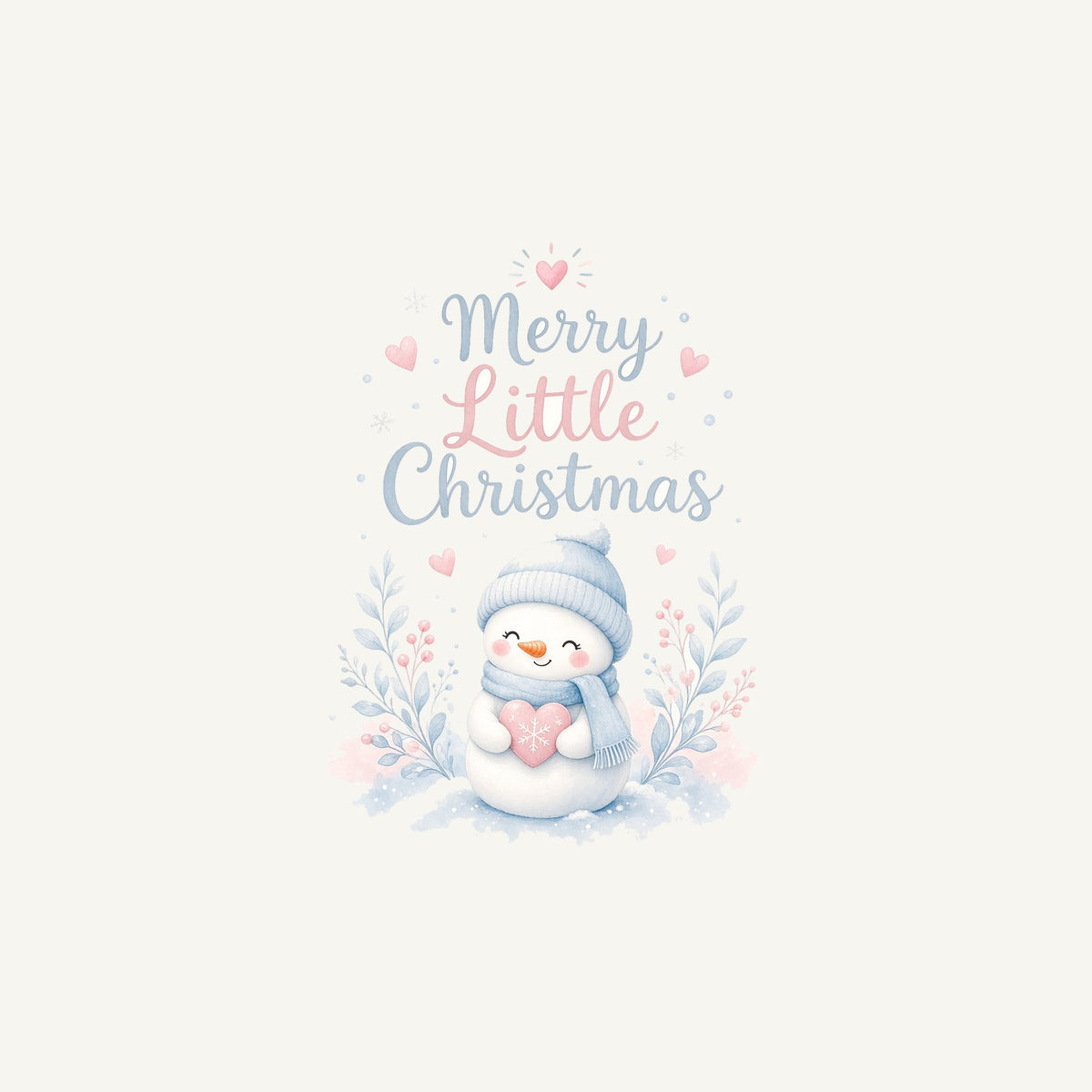 Merry Little Snowman Heart Personalised Christmas Mug