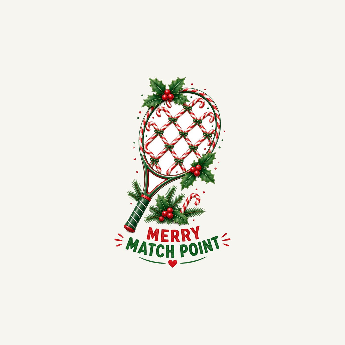 Merry Match Point Racquet Personalised Christmas Mug