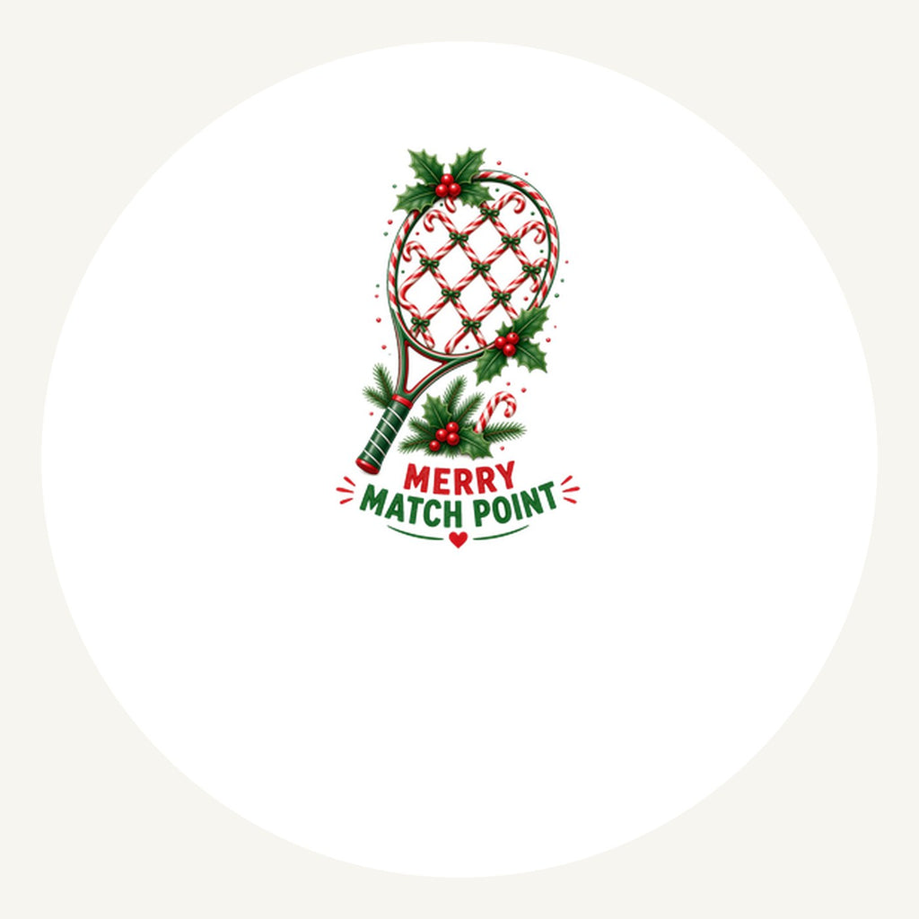Merry Match Point Racquet Personalised Pewter Christmas Ornament