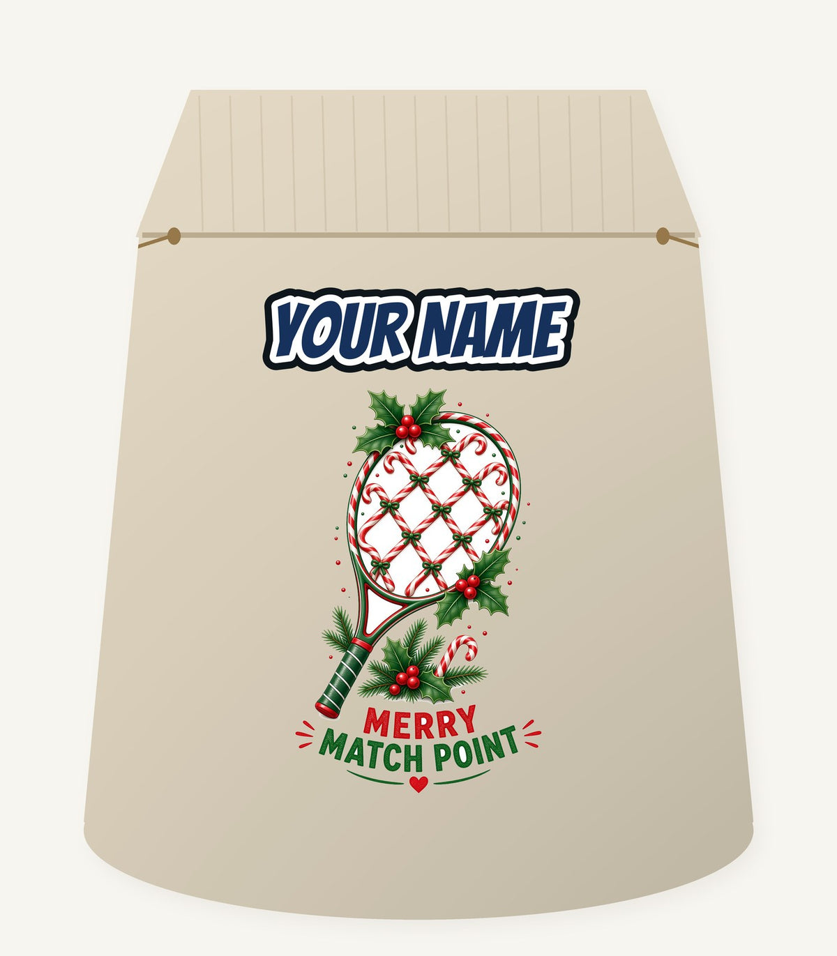 Merry Match Point Racquet Personalised Santa Sack