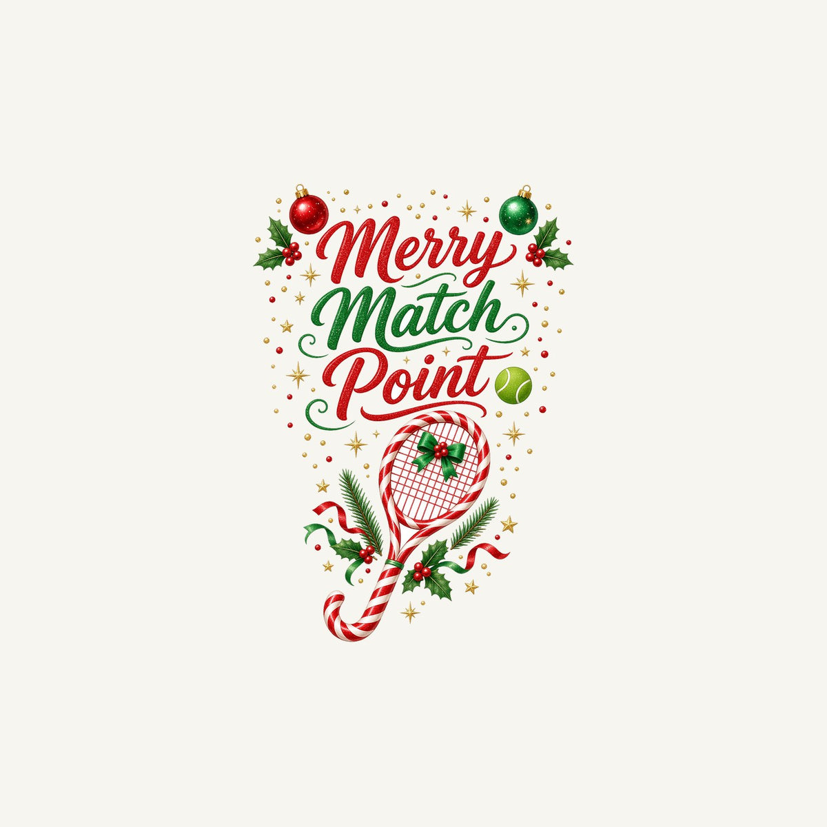 Merry Match Point Tennis Personalised Christmas Mug