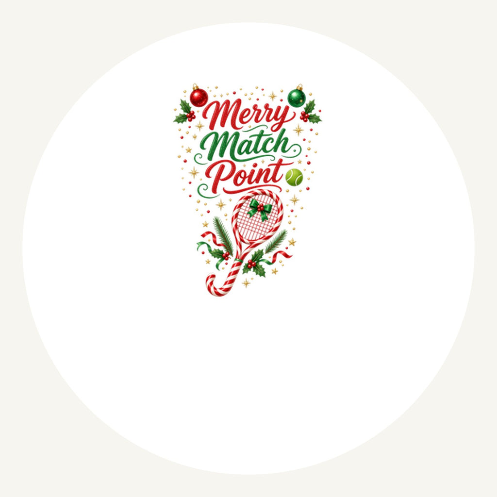 Merry Match Point Tennis Personalised Pewter Christmas Ornament