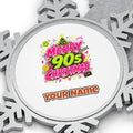 Merry Nineties Neon Christmas Personalised Pewter Christmas Ornament
