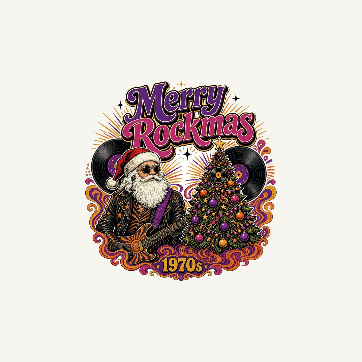 Merry Rockmas Guitar Santa Personalised Christmas Mug