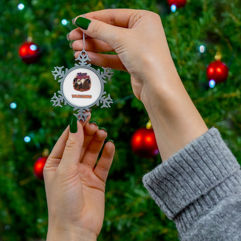 Merry Rockmas Guitar Santa Personalised Pewter Christmas Ornament