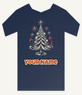 Midcentury Chrome Christmas Tree Personalised Kids Tee and Baby Bodysuit