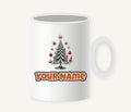 Midcentury Chrome Christmas Tree Personalised Christmas Mug
