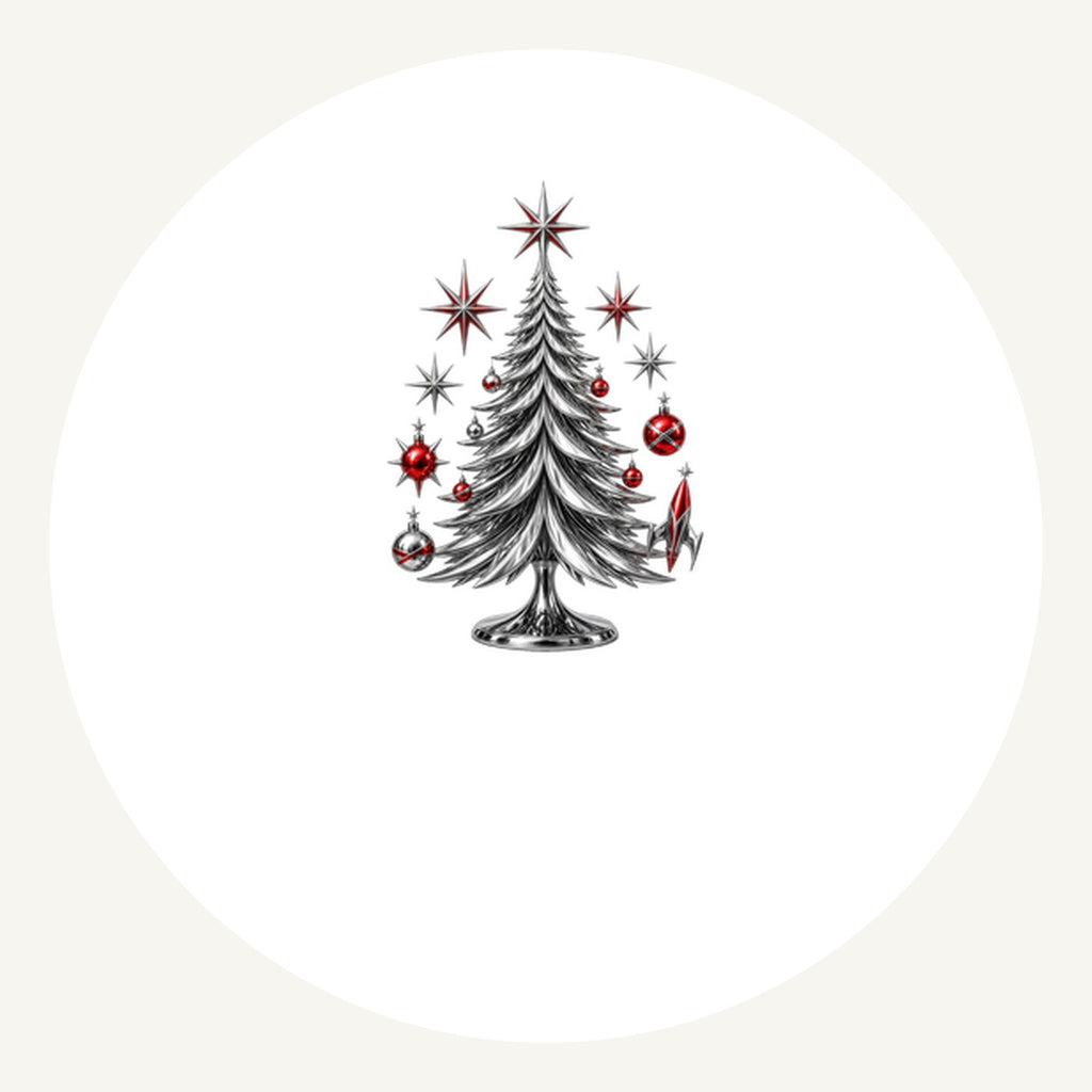 Midcentury Chrome Christmas Tree Personalised Pewter Christmas Ornament