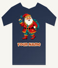 Midcentury Waving Santa Personalised Kids Tee and Baby Bodysuit