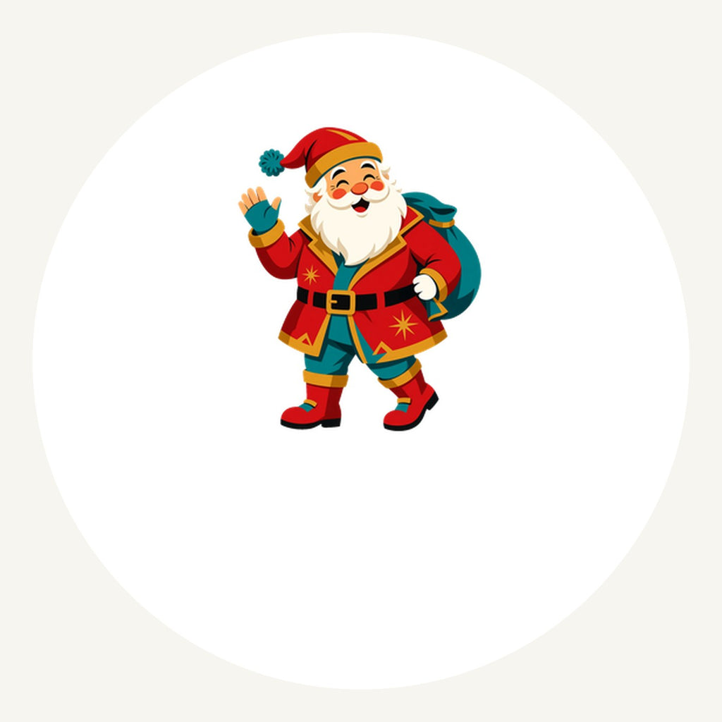 Midcentury Waving Santa Personalised Pewter Christmas Ornament
