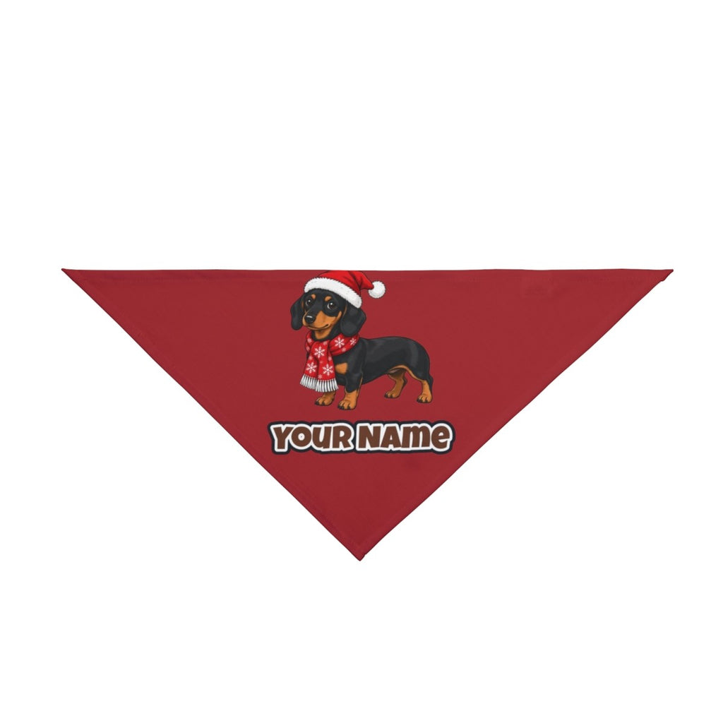 Miniature Dachshund personalised Christmas pet bandana, tie-on style