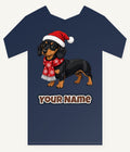Miniature Dachshund Christmas Personalised Kids Tee and Baby Bodysuit