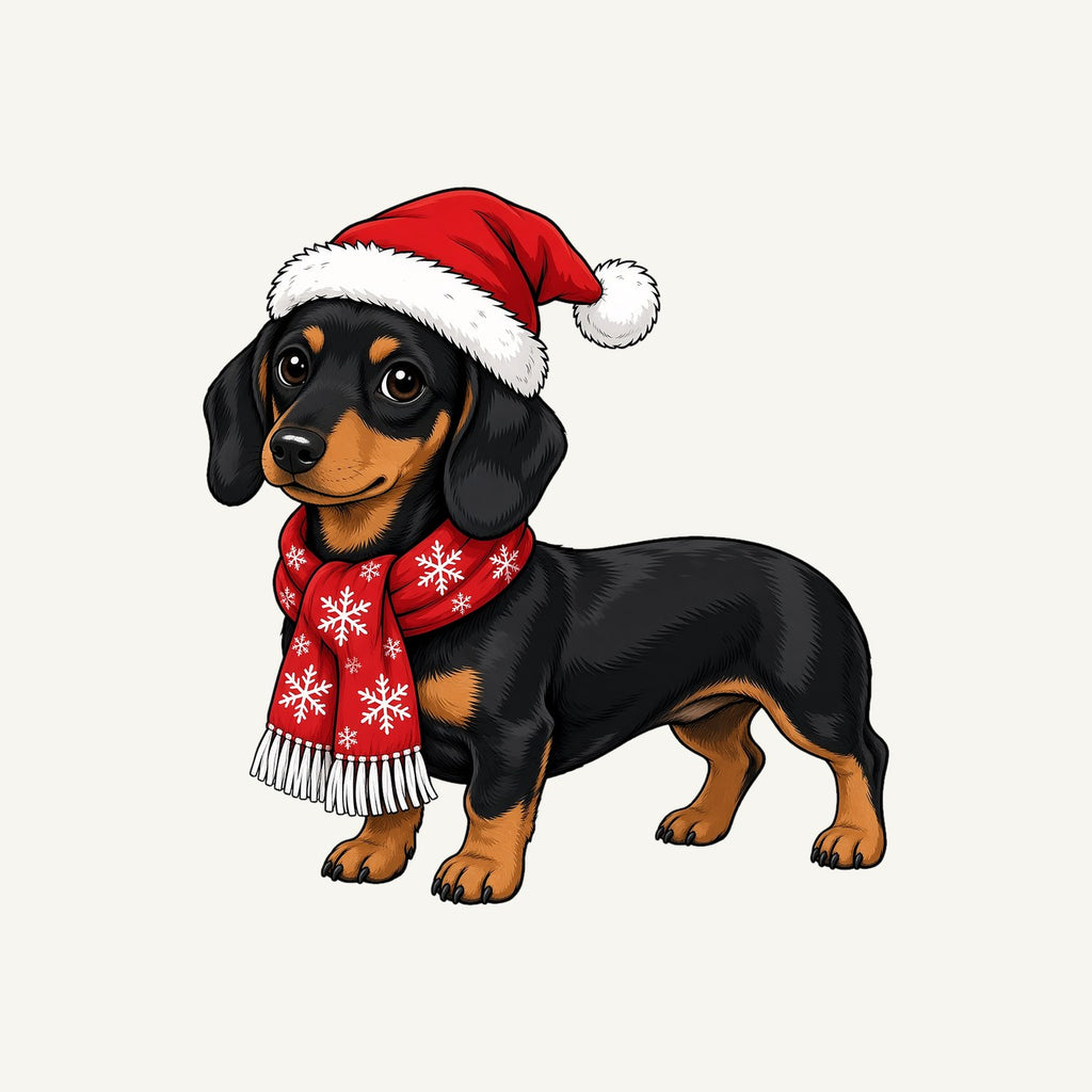 Miniature Dachshund Christmas Personalised Kids Tee and Baby Bodysuit