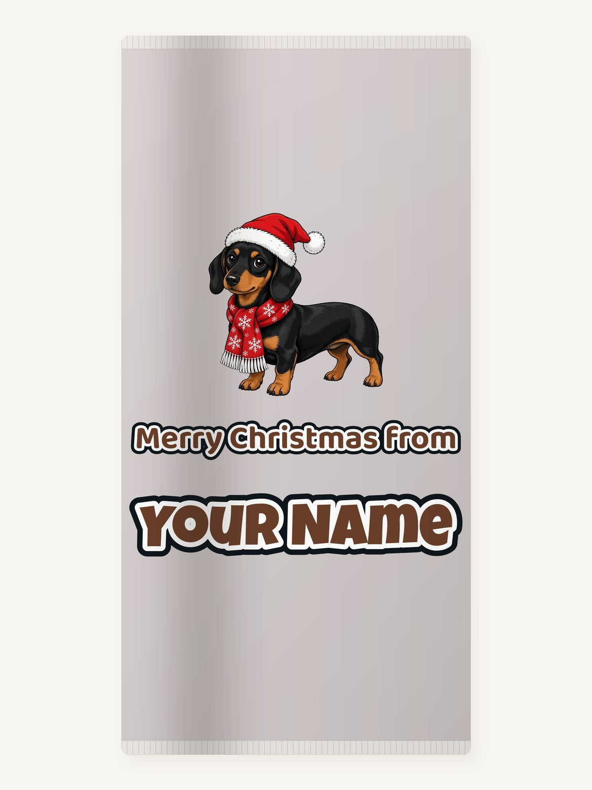 Miniature Dachshund Christmas Personalised Beach Towel