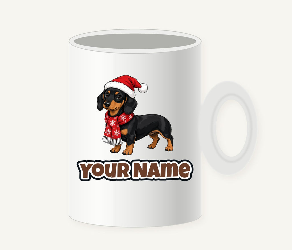 Miniature Dachshund Christmas Personalised Christmas Mug