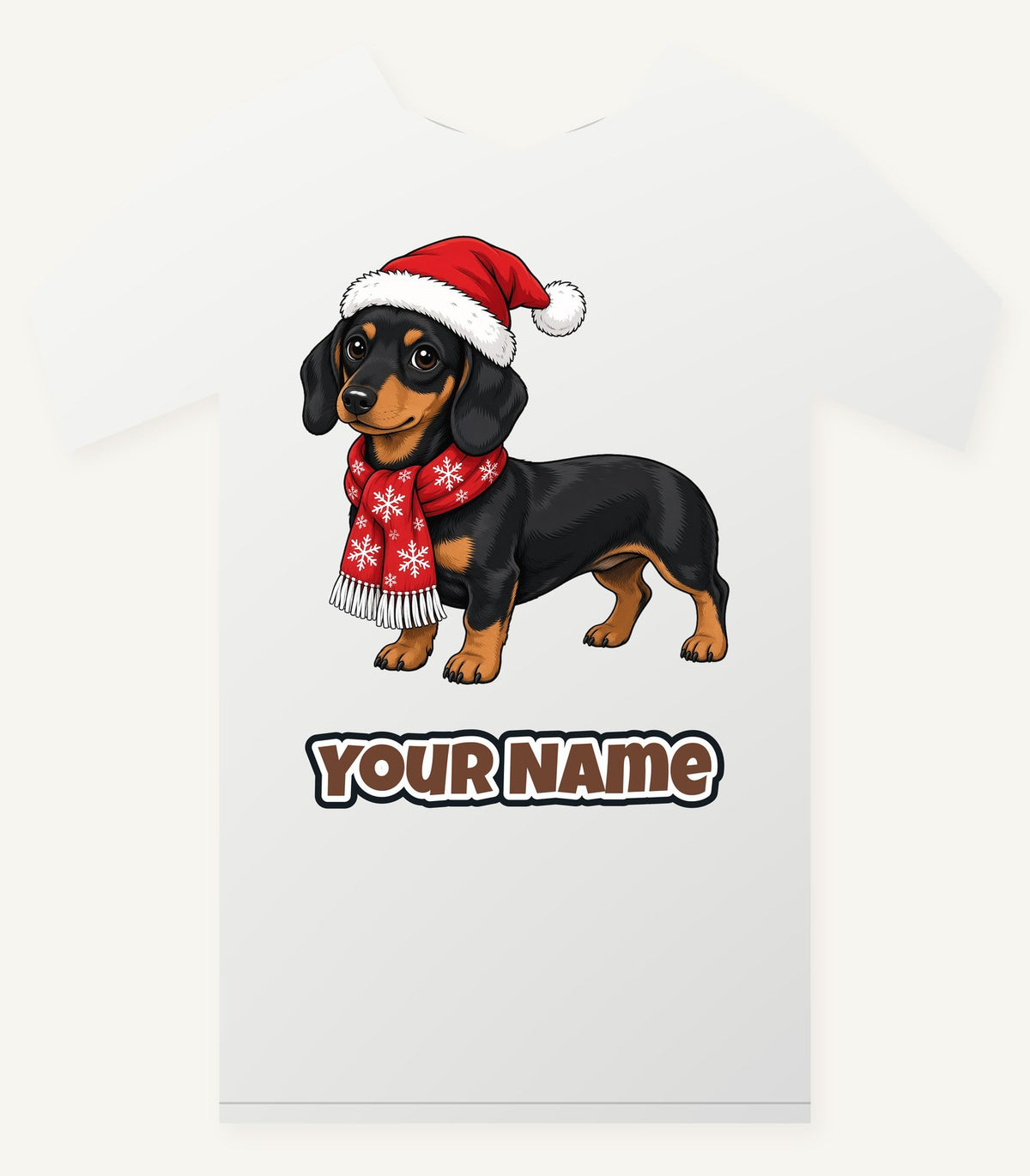 Miniature Dachshund Christmas Personalised Christmas T-Shirt and Hoodie