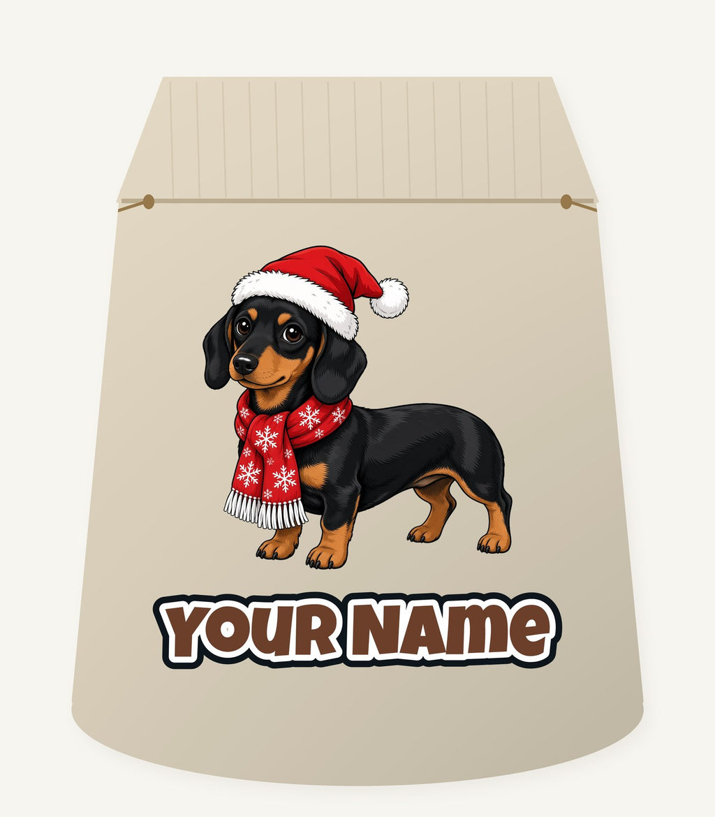 Miniature Dachshund Christmas Personalised Santa Sack