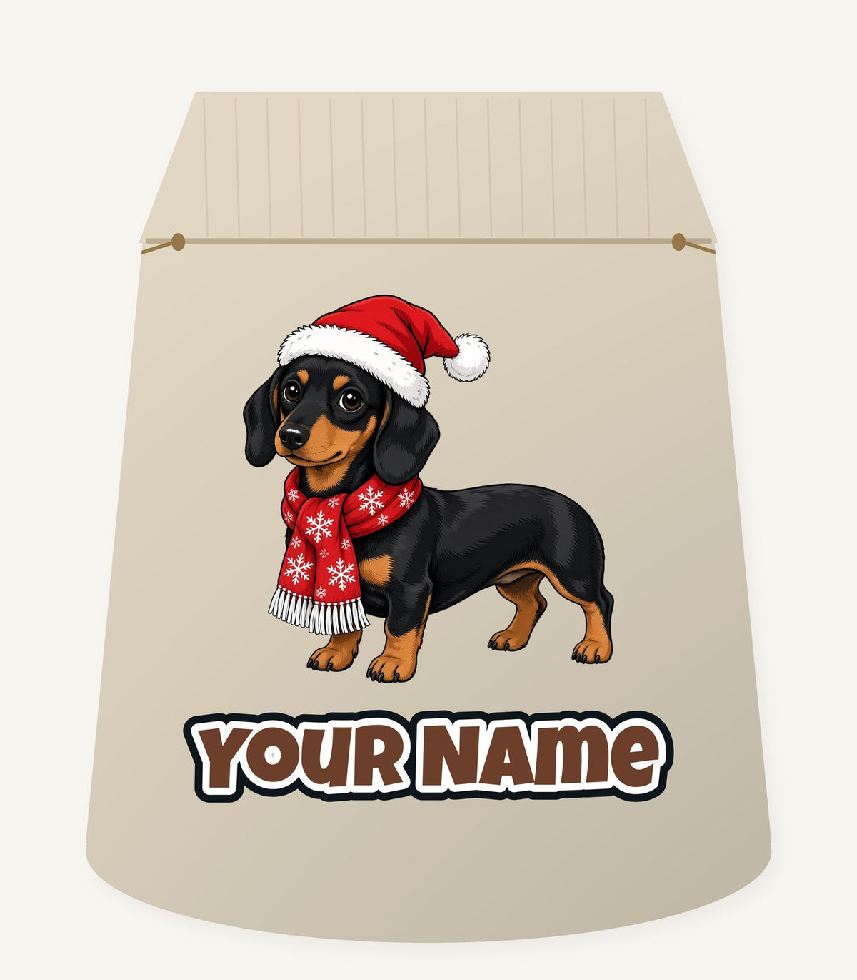 Miniature Dachshund Christmas Personalised Santa Sack