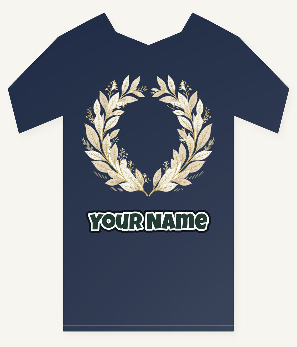 Minimal Gold Leaf Wreath Personalised Kids Tee and Baby Bodysuit
