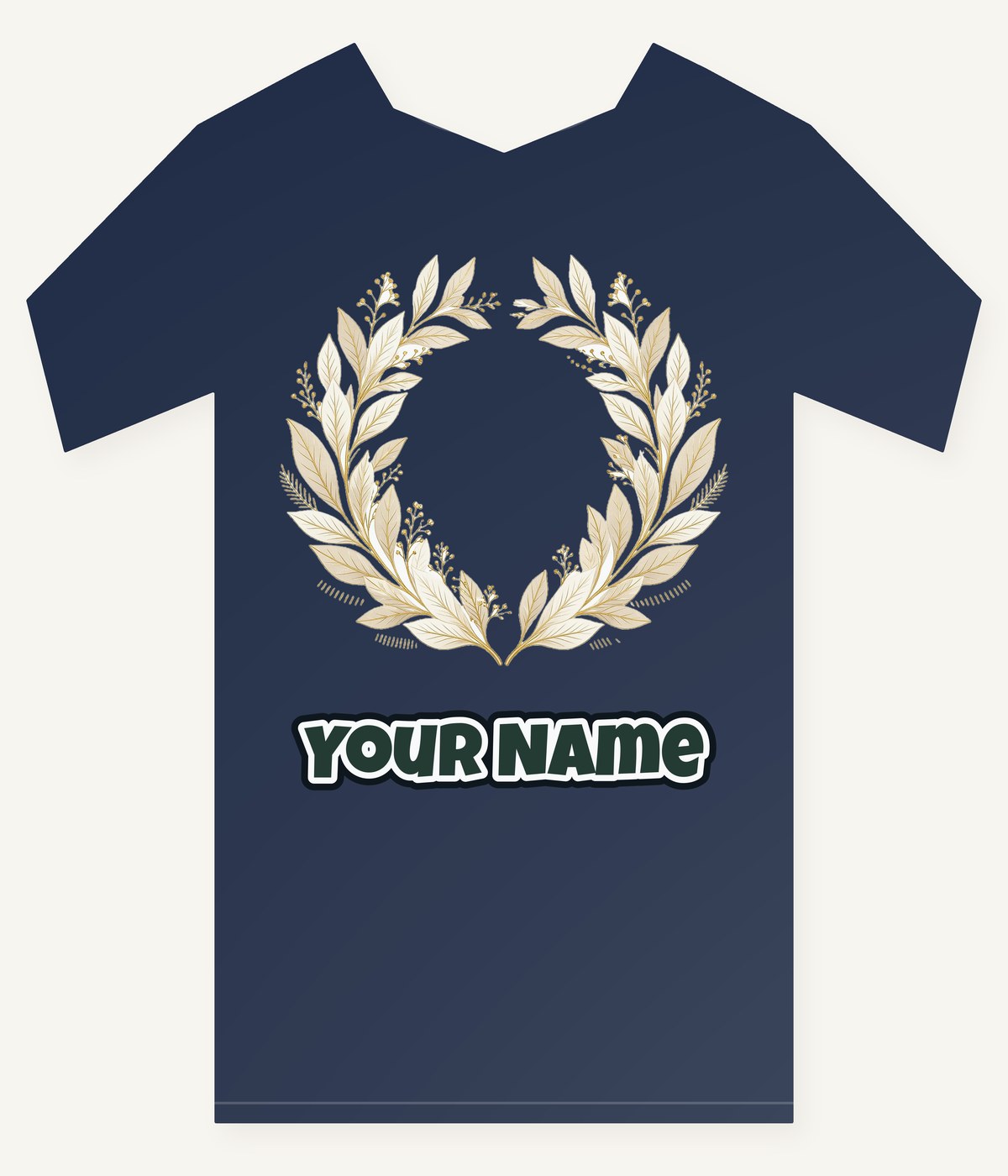 Minimal Gold Leaf Wreath Personalised Kids Tee and Baby Bodysuit