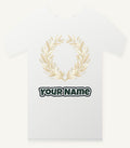 Minimal Gold Leaf Wreath Personalised Christmas T-Shirt and Hoodie