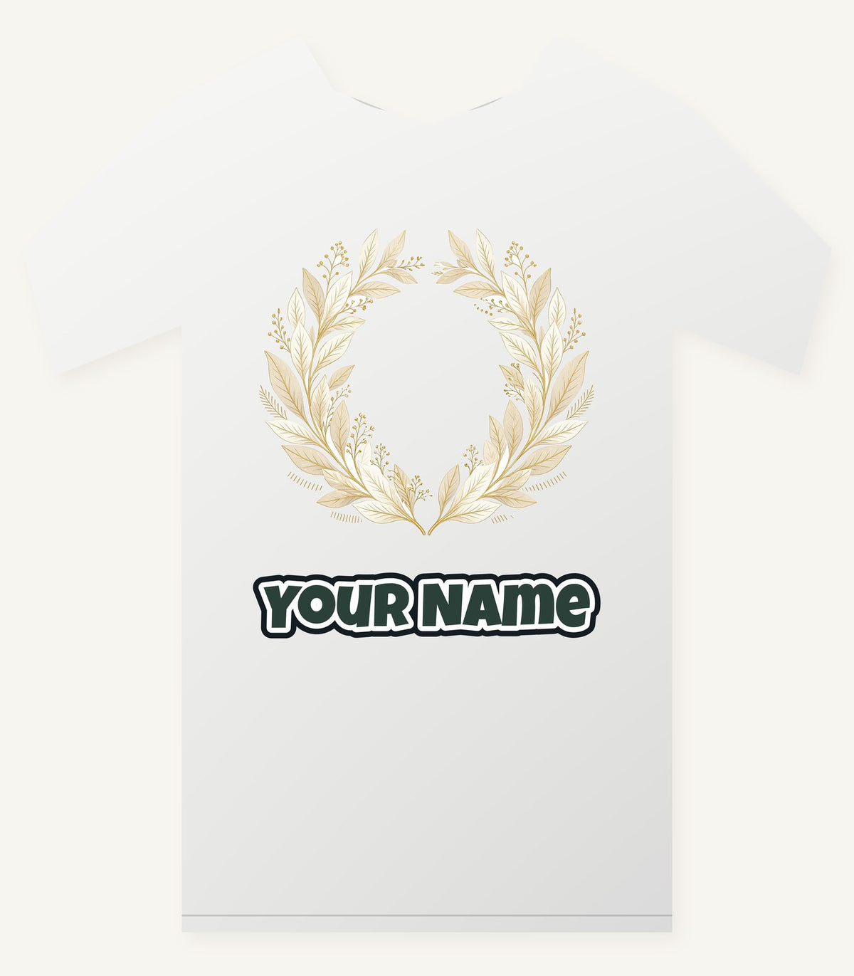 Minimal Gold Leaf Wreath Personalised Christmas T-Shirt and Hoodie