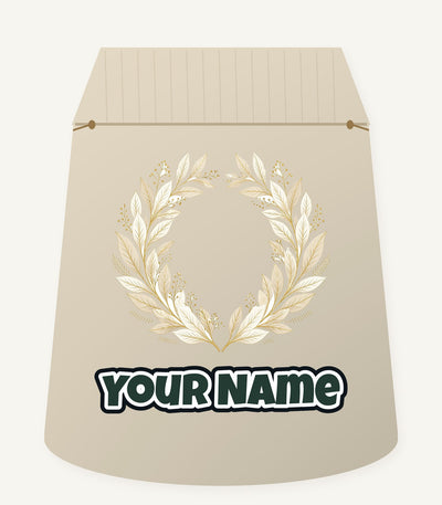 Minimal Gold Leaf Wreath Personalised Santa Sack
