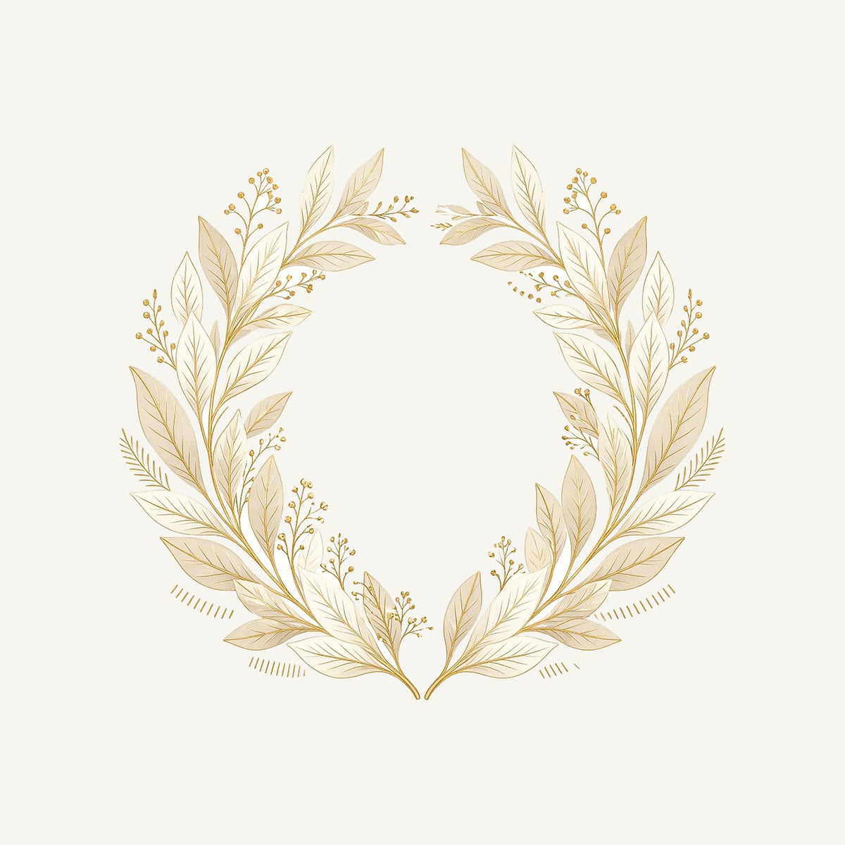 Minimal Gold Leaf Wreath Personalised Santa Sack