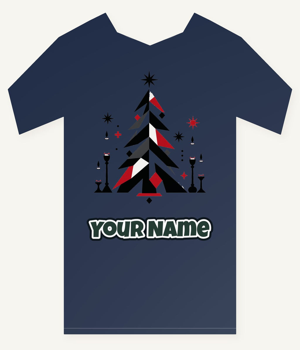 Minimalist Scandi Christmas Tree Personalised Kids Tee and Baby Bodysuit