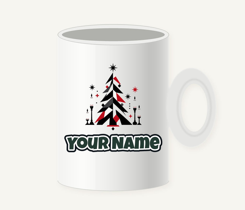 Minimalist Scandi Christmas Tree Personalised Christmas Mug